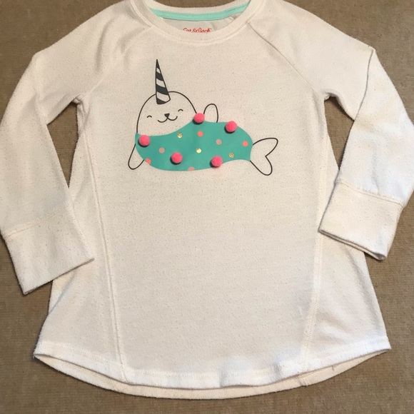 Cat & Jack White LS Graphic Blouse 
4 / 5 XS Extra Small 
Seal with Pink Tassels - Picture 10 of 15